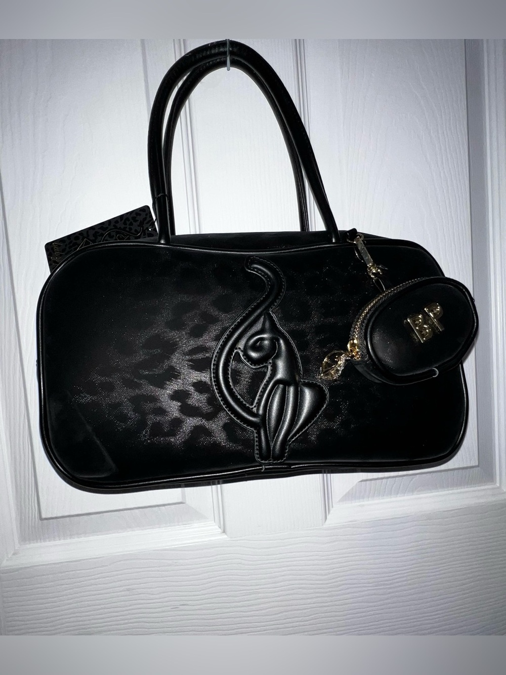 Baby Phat Black Leopard Purse Satchel! NEW